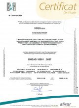 Certifikát AFAQ OHSAS 18001 : 2007